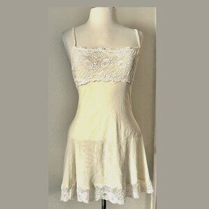 Cosabella Sheer Jersey Lace Babydoll Mini Dress size M